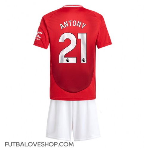 Dres Manchester United Antony #21 Domáci pre deti 2024-25 Krátky Rukáv (+ trenírky)